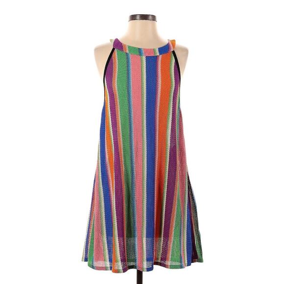 Missoni Mare Mini Dress Beach Cover Up 42 M 6 Bikini Kaftan Rainbow Stripe Swim - Picture 1 of 10